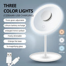 Makeup Mirrors LED Vanity Mirror Smart Desktop Fill Light Beauty Lamp Office Desktop Storage with Lamp Mirror Skin Care Tool