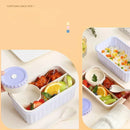 Portable Lunch Box with Compartments Soup Bowl with Transparent Lid Sealed Buckle Design Large Capacity Food Storage Container