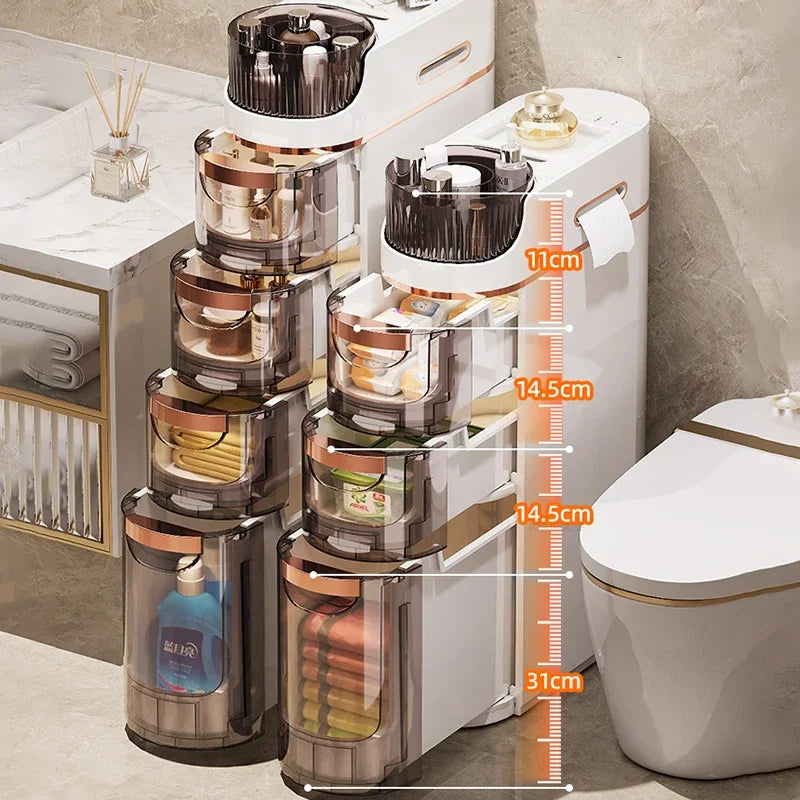 Luxury Bathroom Gap Storage Bathroom Cabinets Home Kitchen Multi-Layer Shelf with Wheels Organizing Cabinet 