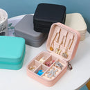 Mini Jewelry Organizer Display Travel Jewelry Zipper Case Boxes Earrings Necklace Ring Portable Ornaments Box Flip Top Storage