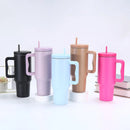 40Oz Tumbler with Handle and Straw Lid Insulated Cup Reusable Stainless Steel Water Bottle Travel Mug