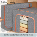 66L Foldable Clothes Storage Bag  Clear Window Organizer Bin for Bedding Blanket Bed Sheets