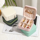 Mini Jewelry Organizer Display Travel Jewelry Zipper Case Boxes Earrings Necklace Ring Portable Ornaments Box Flip Top Storage