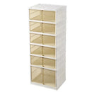 6 Layers Foldable Shoes Box Thickened Dustproof Plastic Sneaker Shoe Cabinet Modern Stackable Cabinet Transparent Shoe Rack