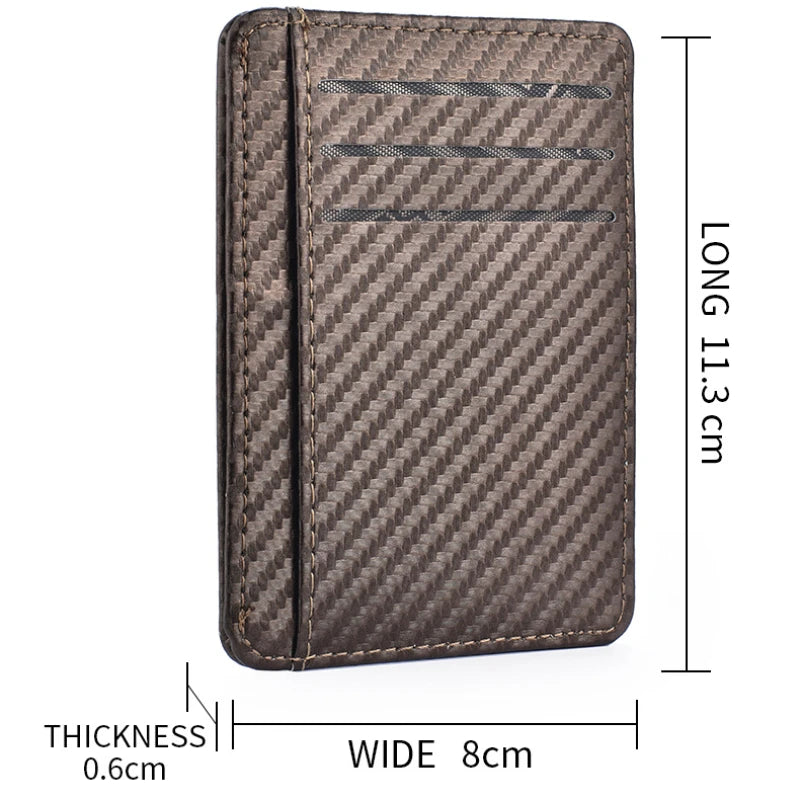 Men'S Slim Minimalist Front Pocket Wallets RFID Blocking Credit Card Holder Portable Ultra-Thin Leather Wallets Porta Tarjetas