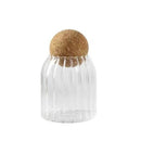 Cork Stopper Transparent Glass Sealed Jar Kitchen Food Tea Candy Coffee Beans Spices Storage Tank