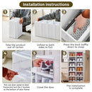 Foldable Shoe Box Transparent Dustproof Footwear Organizers Stackable Sneakers Shoes Storage Box 