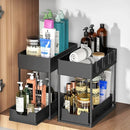 Under Sink Organizer 2 Tier Bathroom Cabinet Organizer with Sliding Basket