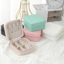Jewelry Box Jewelry Storage Box PU Simple Solid Color Flip Cover Ring Necklace Earring Compartment Storage
