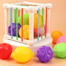 Baby Montessori Toys Sensory Bin Cube Fidget Baby Sorting Toys with Fruits 