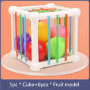 Baby Montessori Toys Sensory Bin Cube Fidget Baby Sorting Toys with Fruits 