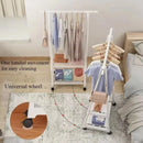 Clothes Rack Triangle Pulley with Wheels Living Room Movable Triangle Clothes Racks Floor Standing Clothes Hanger