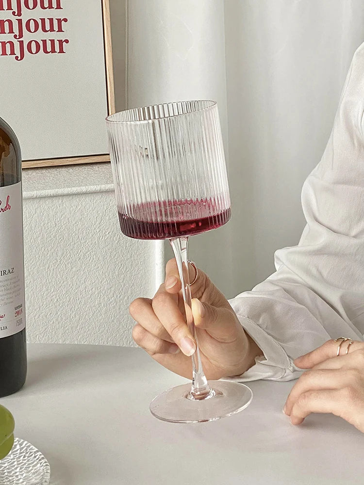 Vertical Champagne Glasses Home Glass Goblets High-End Red Wine Glasses White Wine Glasses Cocktail Glasses