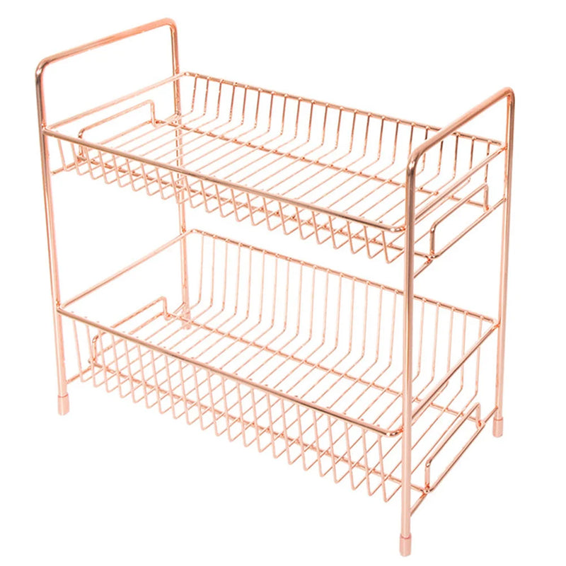 Dual- Layer Storage Rack Polymer Clay Charms for Nails Shelves Sundries Holder Shelf Desktop Iron Cosmetics Organizer
