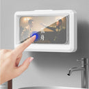 Bathroom Phone Holder Waterproof Touchable Case Wall Mounted All Covered Mobile Phone Shelves