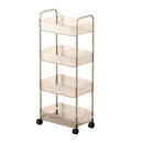 Durable Storage Rack Cart Multi-Tiered Rolling Cart for Snacks Bathroom Storage Transparent Basket Organizer Trolley with Wheels