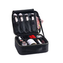 Multi-Compartment Cosmetic Bag with Detachable Division Portable Travel Cosmetic Case