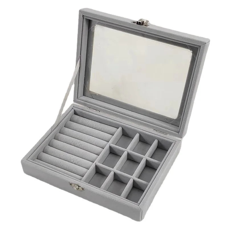 Earrings Storage Box Jewelry Dustproof Jewelry Box Ear Clip Earrings Ear Line Finishing Small Jewelry Box with Lid
