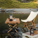 60CM Outdoor Camping  Egg Roll Table Beech Solid Wood Outdoor Foldable Easy-carry Beech Table