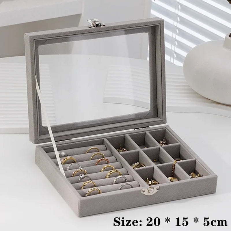 Earrings Storage Box Jewelry Dustproof Jewelry Box Ear Clip Earrings Ear Line Finishing Small Jewelry Box with Lid