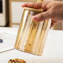 Deer Wood Lid Sealed Glass Sugar Jar Nuts Coffee Beans Grain Storage Glass Tea Jar Food Storage Container Bottle Kitchen Tool