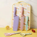 Plys-Kitchen Knife Set of 5 Pieces, Household Tool Combination, Wheat Straw Handle, Stainless Steel Knife Set