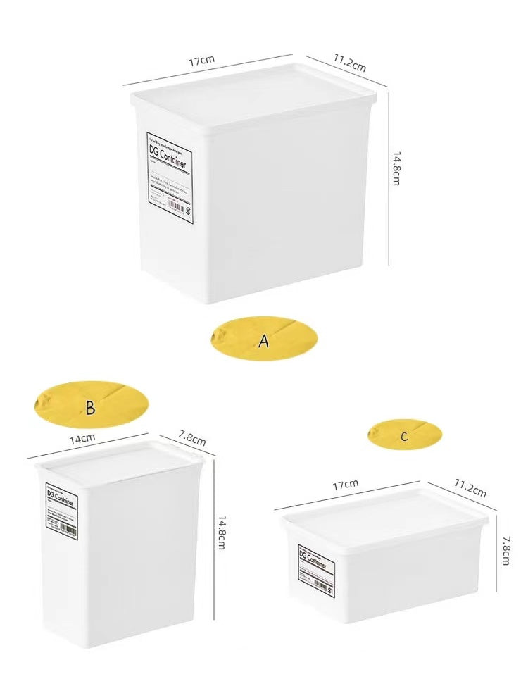 Set of 3 Laundry Detergent Powder Storage Tin Box Container