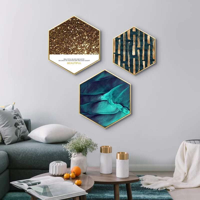 3pcs Hexagon Wall Decorative Frame