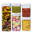 5pcs Acrylic Set Food Storage Conatiner Air-tight Easy Lock Lid Organizer