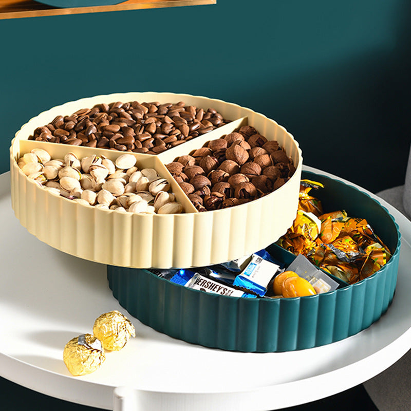 Nordic Style Dried Fruit Tray Double Layer Modern Candy Snack Box with Lid