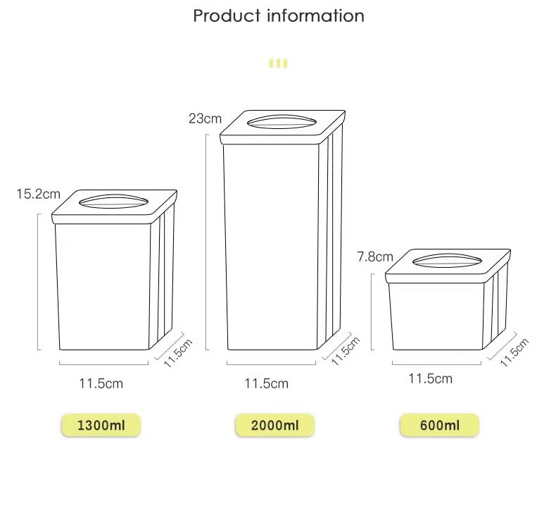 3pcs Airtight Acrlyic Container Set