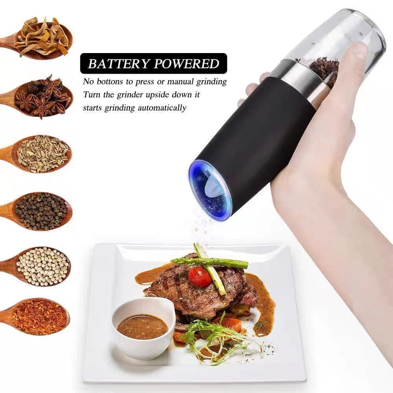 Adjustable Coarseness Gravity Electric LED Salt and Pepper Grinder