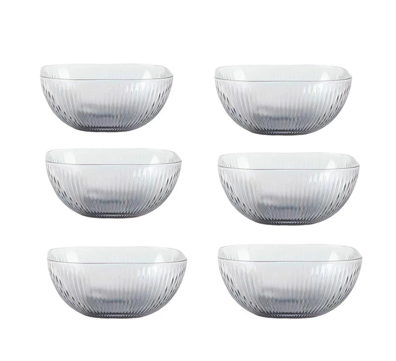 Bailock Lead-Free Glass Bowl Salad Bowl Cereal & Dessert Bowl - Set of 6