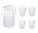 1.3L Glass Pitcher Cold Kettle Glass Water Jug with Glass Bottle, Set of 5