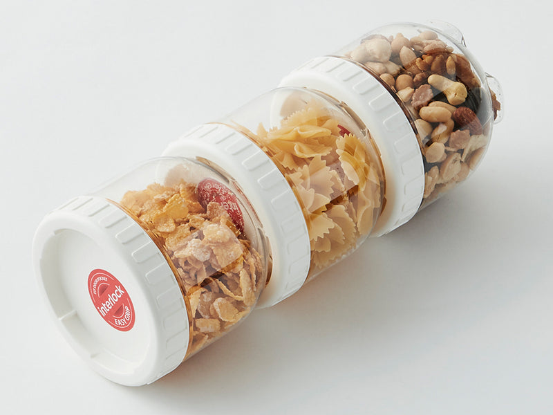 Stackable Interlock Food Glass Storage Bottle