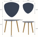 Modern Grey Nesting Coffee End Tables - 2 Pieces - Round and Oval Coffee Table