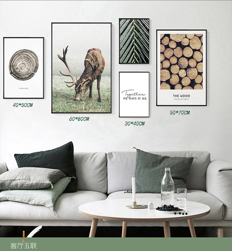 5pcs Canvas Decorative Wall Wood & Nature