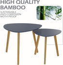 Modern Grey Nesting Coffee End Tables - 2 Pieces - Round and Oval Coffee Table