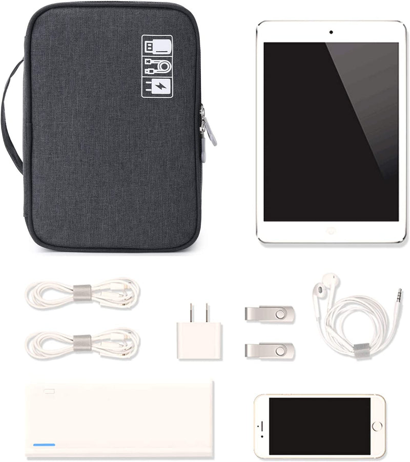 Waterproof Double Layer Electronics Cable Tablet Travel Organizer Bag