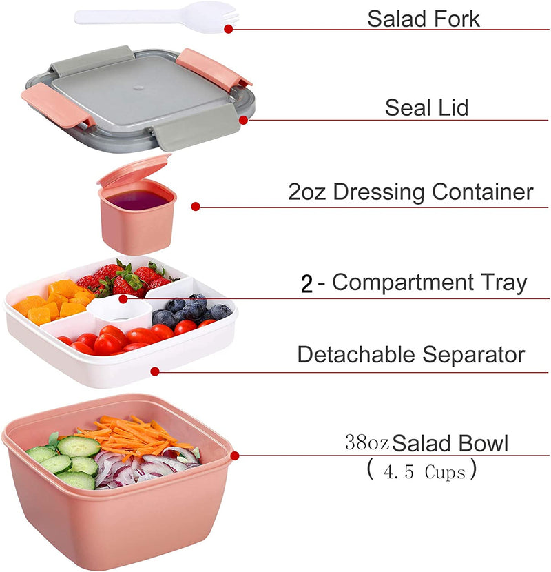 1.5L BPA Free Multi-Compartment Salad On-the-Go Bento Box Lunch Box