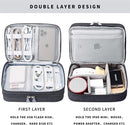 Waterproof Double Layer Electronics Cable Tablet Travel Organizer Bag