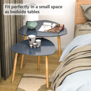 Modern Grey Nesting Coffee End Tables - 2 Pieces - Round and Oval Coffee Table