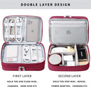 Waterproof Double Layer Electronics Cable Tablet Travel Organizer Bag