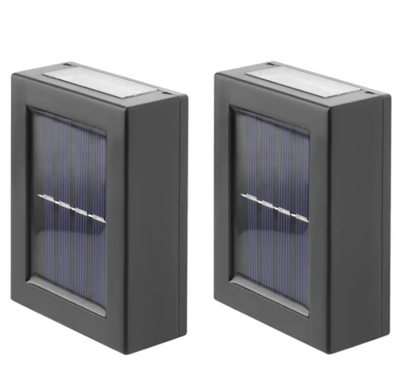 Solar LED Wall Outdoor Waterproof Garden Wall Lamp, Pack of 2