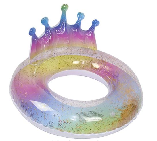 Sequin Rainbow Crown Swimming Ring