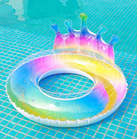 Sequin Rainbow Crown Swimming Ring