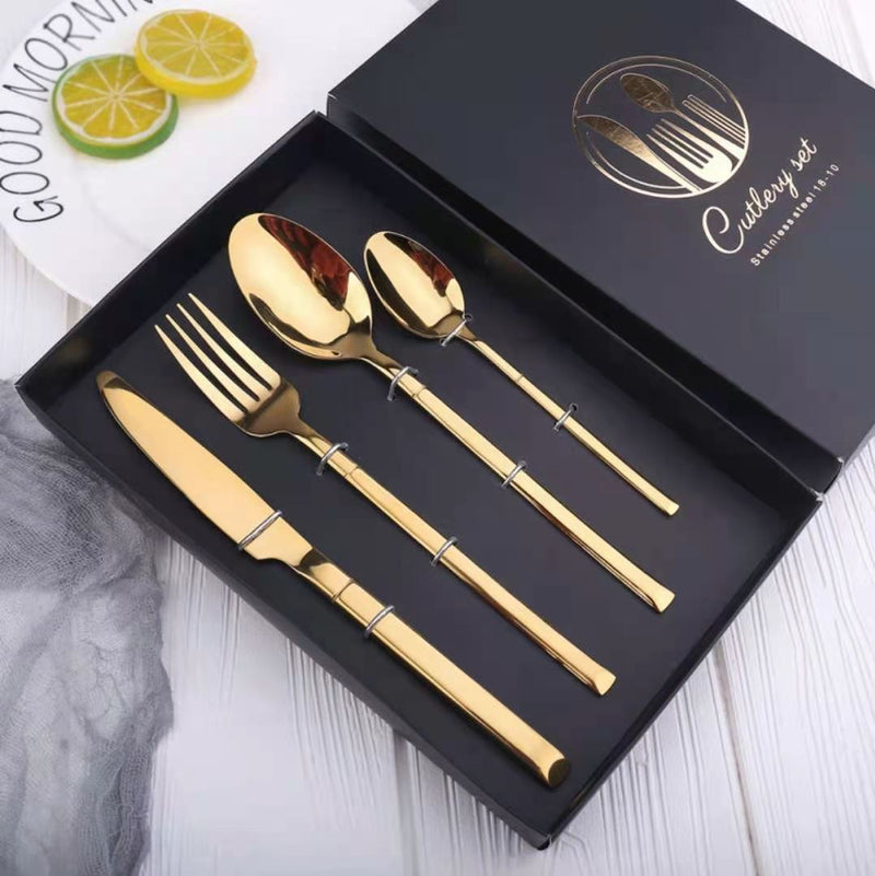 4Pcs/set Cutlery Set Stainless Steel Dinnerware