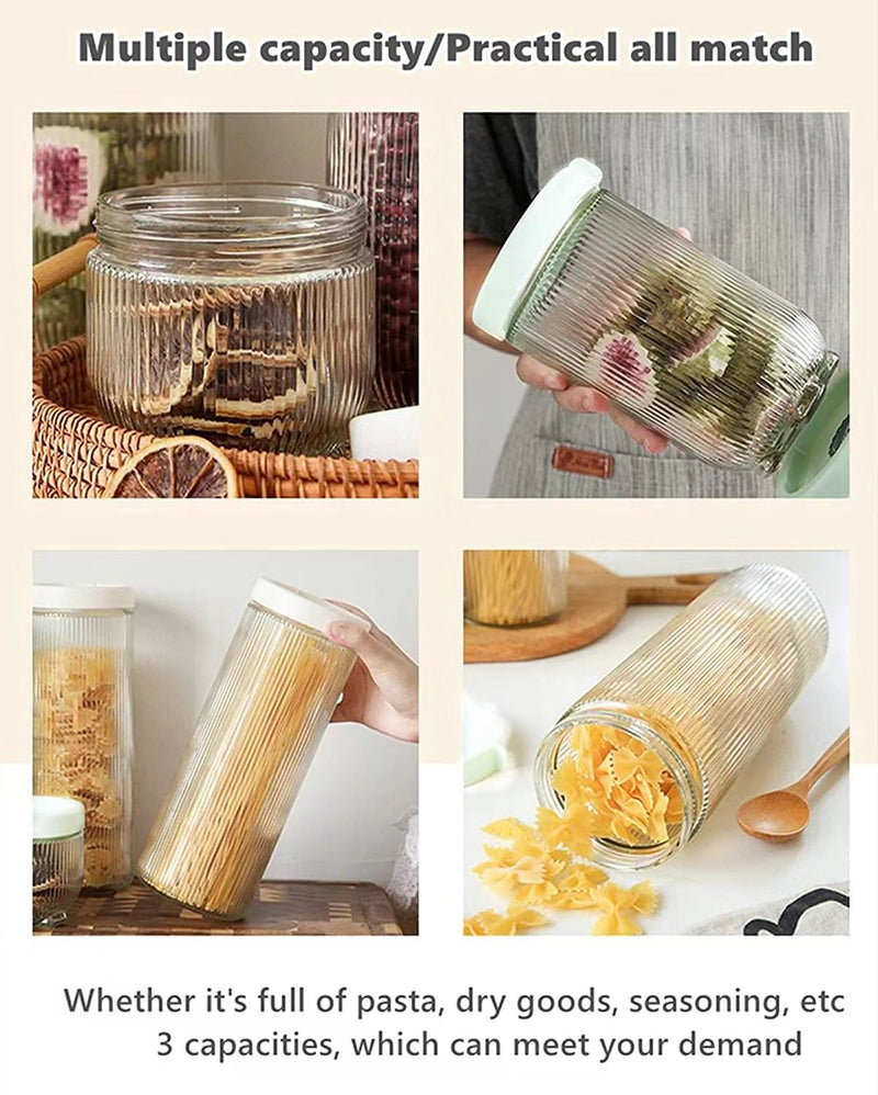 6pcs Glass Kitchen Food Storage Containers