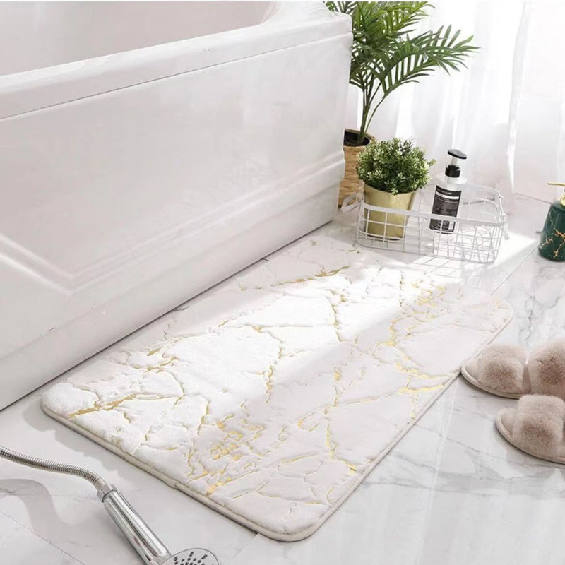 Ultra Soft Non-Slip Marble Pattern Bathroom Mat Floor Absorbent Shower Rug