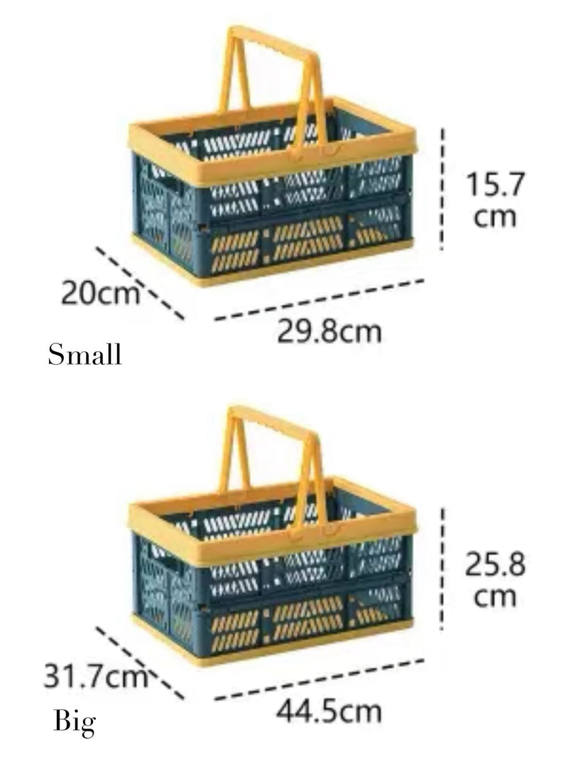 Plastic Drawer Organizer Collapsible Storage Boxes Crate Picnic Basket 45CM
